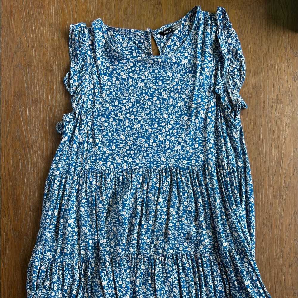 Blue Floral Dress, SHEIN